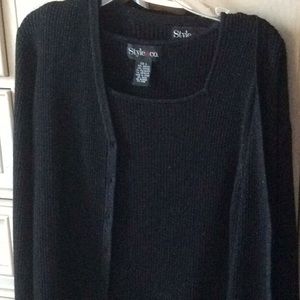 Style & Co. black sparkle cardigan set